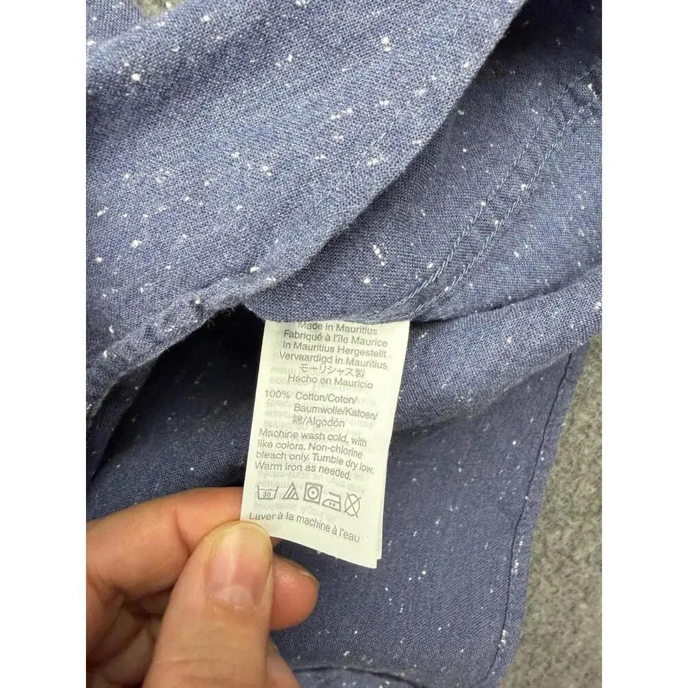 J.Crew Mercantile Men's‎ M Medium Blue Long Sleeve Button Up Shirt Top Flex